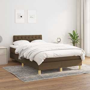 Box spring postel s matrací tmavě hnědá 120x190 cm textil - obrázek 3