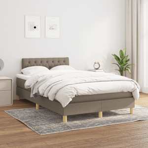 Box spring postel s matrací taupe 120x190 cm textil - obrázek 3