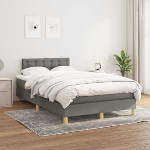 Box spring postel s matrací tmavě šedá 120x190 cm textil - obrázek 3