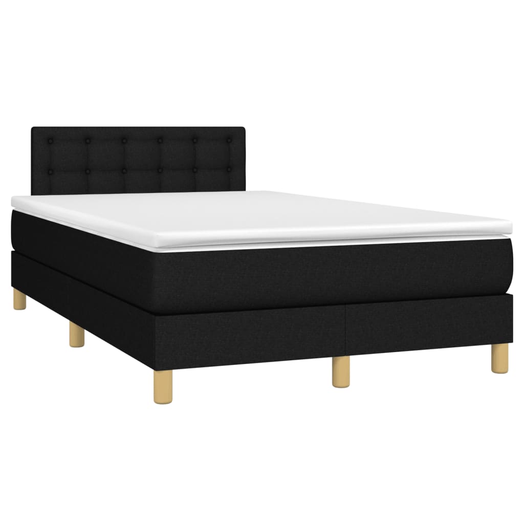 vidaXL Boxspring met matras stof zwart 120x190 cm, foto 3