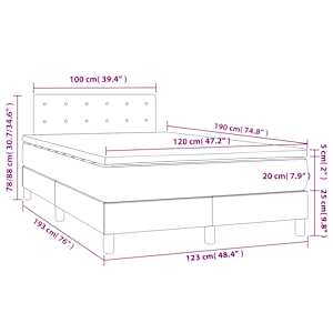 Box spring postel s matrací černá 120x190 cm textil - obrázek 9