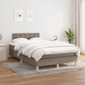 Box spring postel s matrací taupe 120x190 cm textil - obrázek 3