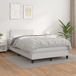 Box spring postel s matrací bílá 120x190 cm umělá kůže - obrázek 3