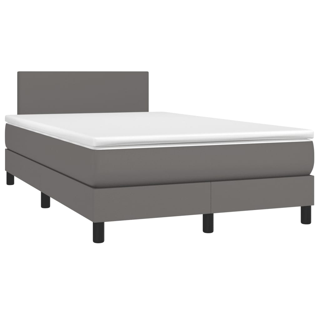 vidaXL Boxspring met matras kunstleer grijs 120x190 cm, foto 3
