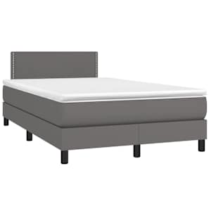 Box spring postel s matrací šedá 120x190 cm umělá kůže - obrázek 2