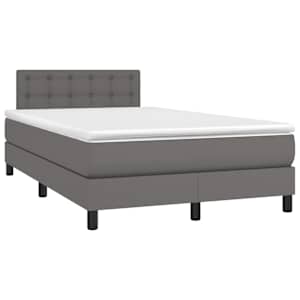 Box spring postel s matrací šedá 120x190 cm umělá kůže - obrázek 2