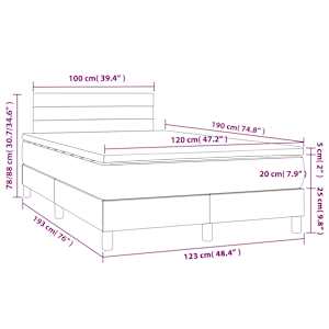 Box spring postel s matrací černá 120 x 190 cm samet - obrázek 9