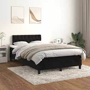 Box spring postel s matrací černá 120 x 190 cm samet - obrázek 3