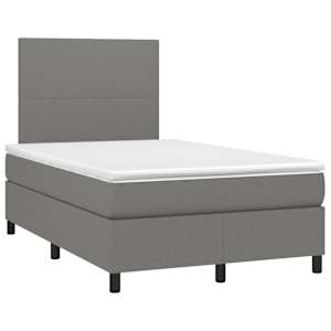 Box spring postel s matrací tmavě šedá 120x190 cm textil - obrázek 2
