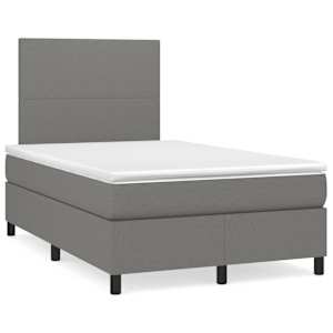 Box spring postel s matrací tmavě šedá 120x190 cm textil - obrázek 1