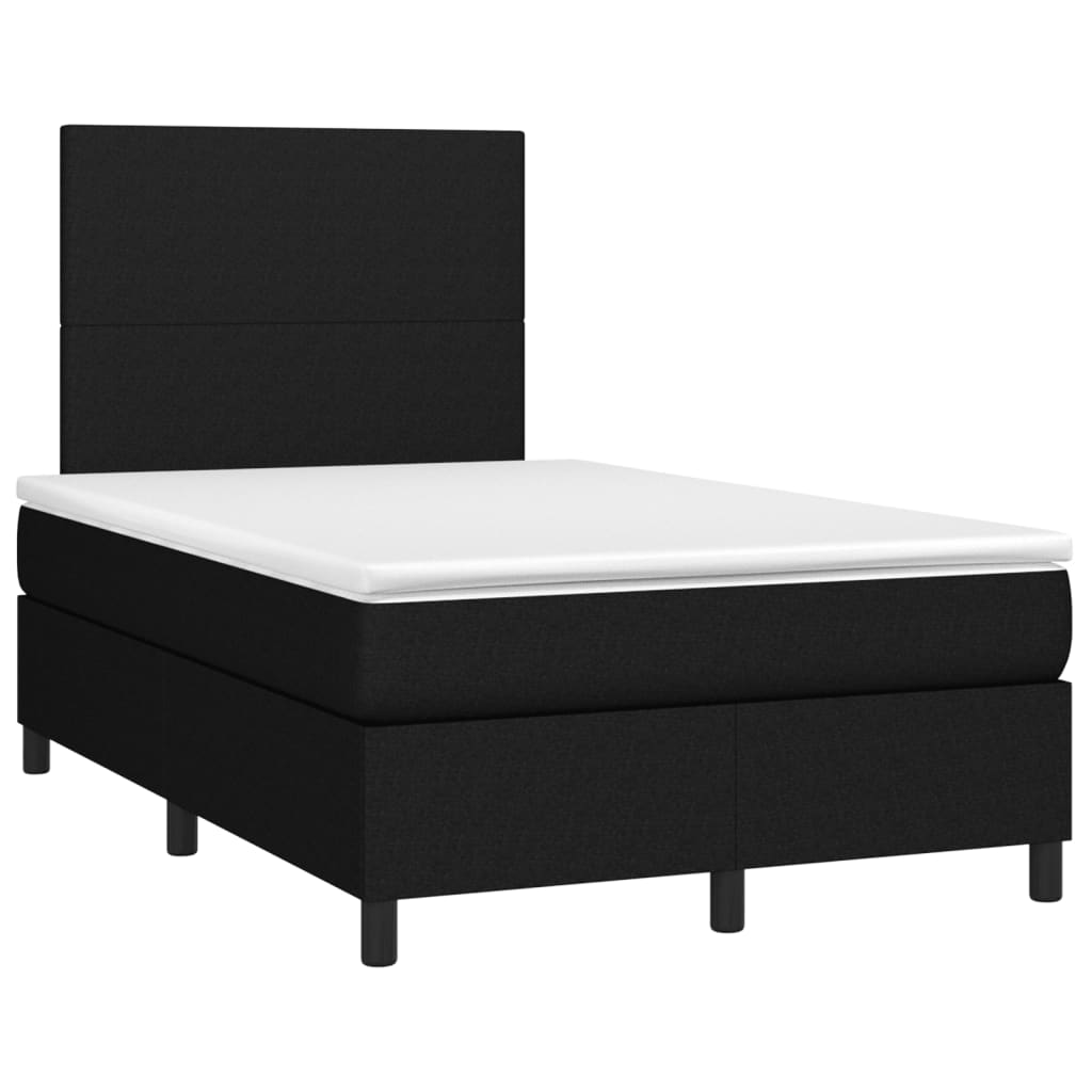 vidaXL Box spring postel s matrací černá 120x190 cm textil