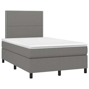 Box spring postel s matrací tmavě šedá 120x190 cm textil - obrázek 2