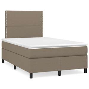 Box spring postel s matrací taupe 120x190 cm textil - obrázek 1