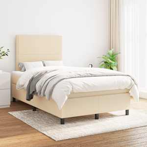 Box spring postel s matrací krémová 120x190 cm textil - obrázek 3