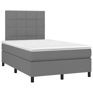 Box spring postel s matrací tmavě šedá 120x190 cm textil - obrázek 2