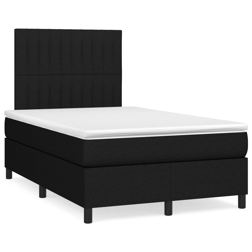 Boxspringbett mit Matratze Schwarz 120×190 cm Stoff