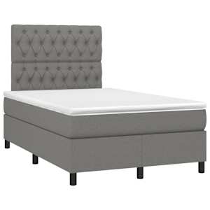 Box spring postel s matrací tmavě šedá 120x190 cm textil - obrázek 2
