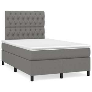 Box spring postel s matrací tmavě šedá 120x190 cm textil - obrázek 1