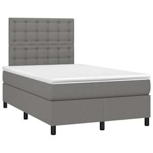 Box spring postel s matrací tmavě šedá 120x190 cm textil - obrázek 2