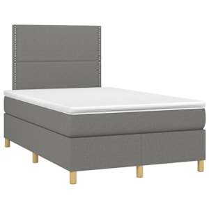 Box spring postel s matrací tmavě šedá 120x190 cm textil - obrázek 2