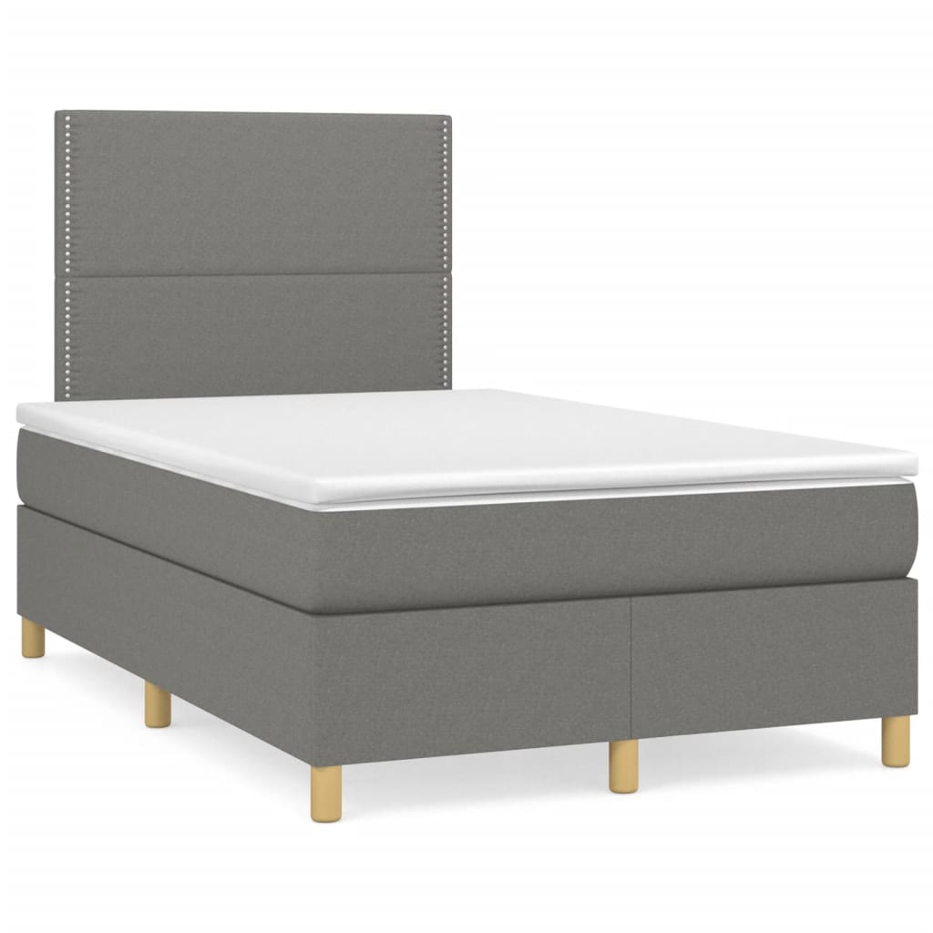  ΚΡΕΒΑΤΙ BOXSPRING ΜΕ ΣΤΡΩΜΑ ΣΚΟΥΡΟ ΓΚΡΙ 120X190 ΕΚ ΥΦΑΣΜΑΤΙΝΟ V-3269924