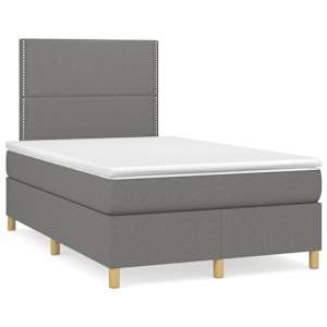 Box spring postel s matrací tmavě šedá 120x190 cm textil - obrázek 1