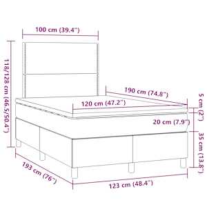 Box spring postel s matrací černá 120x190 cm textil - obrázek 9