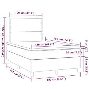Box spring postel s matrací černá 120x190 cm textil - obrázek 9