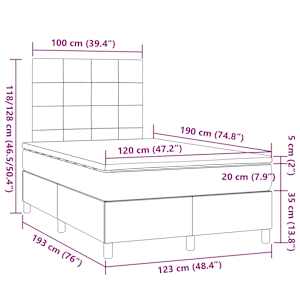Box spring postel s matrací krémová 120x190 cm textil - obrázek 9