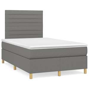 Box spring postelja z vzmetnico temno siva 120x190 cm blago