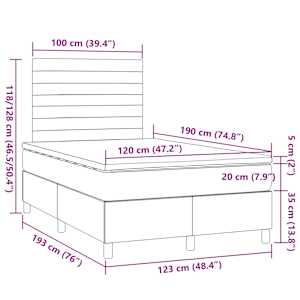 Box spring postel s matrací černá 120x190 cm textil - obrázek 9