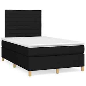 Box spring postel s matrací černá 120x190 cm textil - obrázek 1