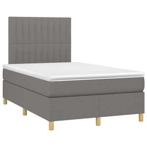Box spring postel s matrací tmavě šedá 120x190 cm textil - obrázek 2