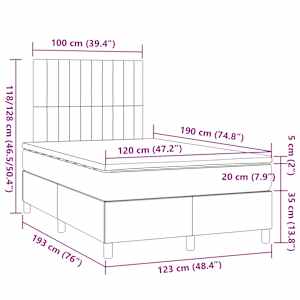 Box spring postel s matrací krémová 120x190 cm textil - obrázek 8