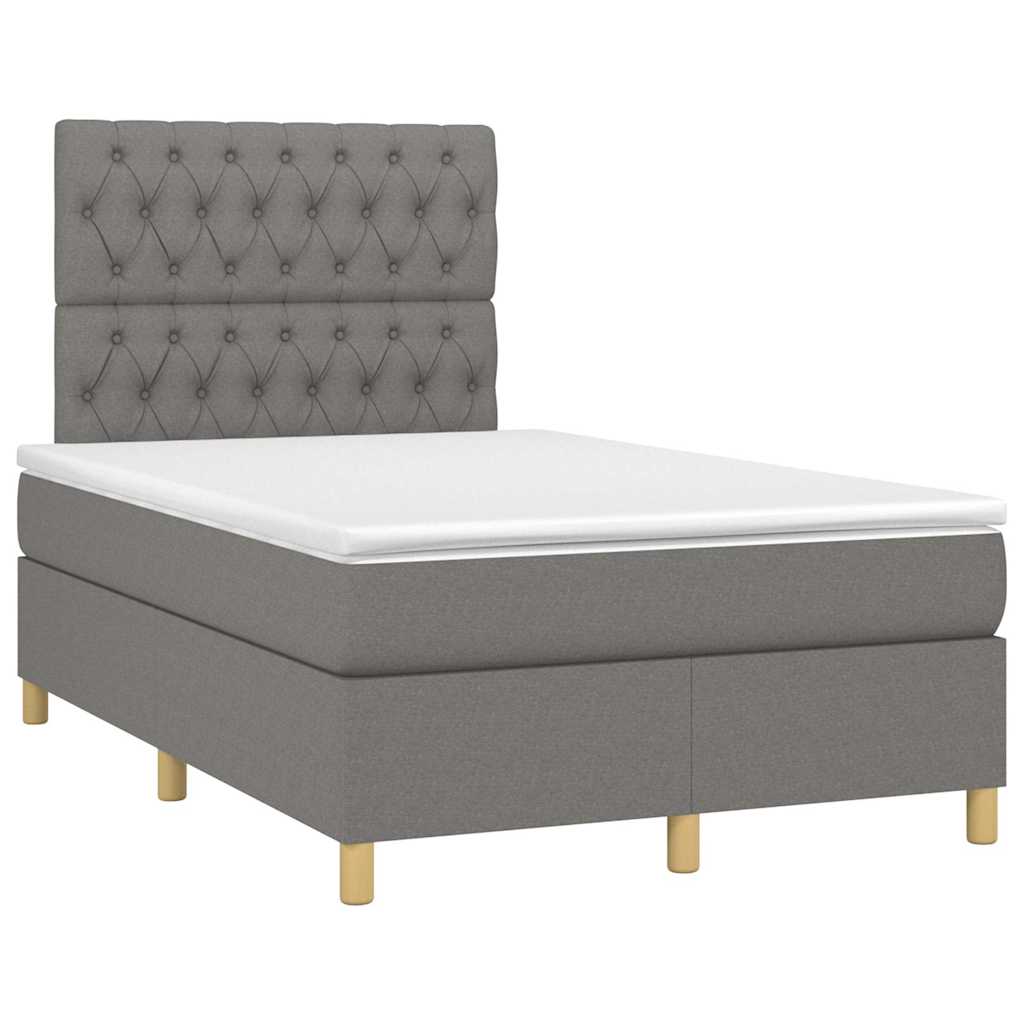 Thumbnail - vidaXL Boxspringbett mit Matratze Dunkelgrau 120x190 cm Stoff