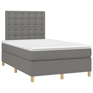 Box spring postel s matrací tmavě šedá 120x190 cm textil - obrázek 2