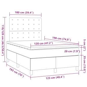 Box spring postel s matrací krémová 120x190 cm textil - obrázek 9