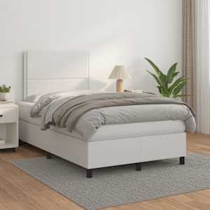 Box spring postel s matrací bílá 120x190 cm umělá kůže - obrázek 3