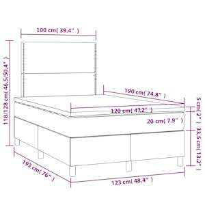 Box spring postel s matrací bílá 120x190 cm umělá kůže - obrázek 9