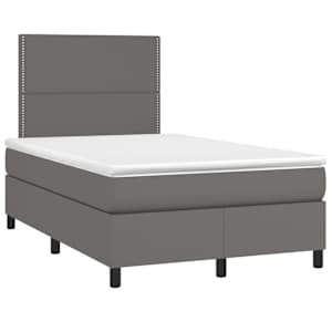 Box spring postel s matrací šedá 120x190 cm umělá kůže - obrázek 2