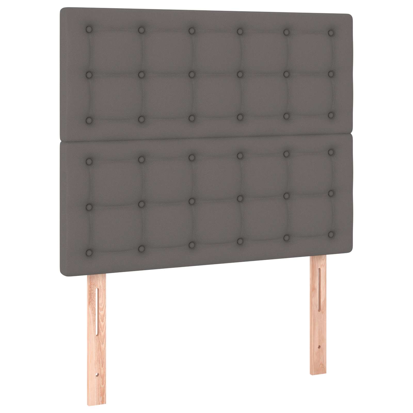 Κρεβάτι Boxspring με Στρώμα Γκρι 120x190εκ. από Συνθετικό Δέρμα - Image 2