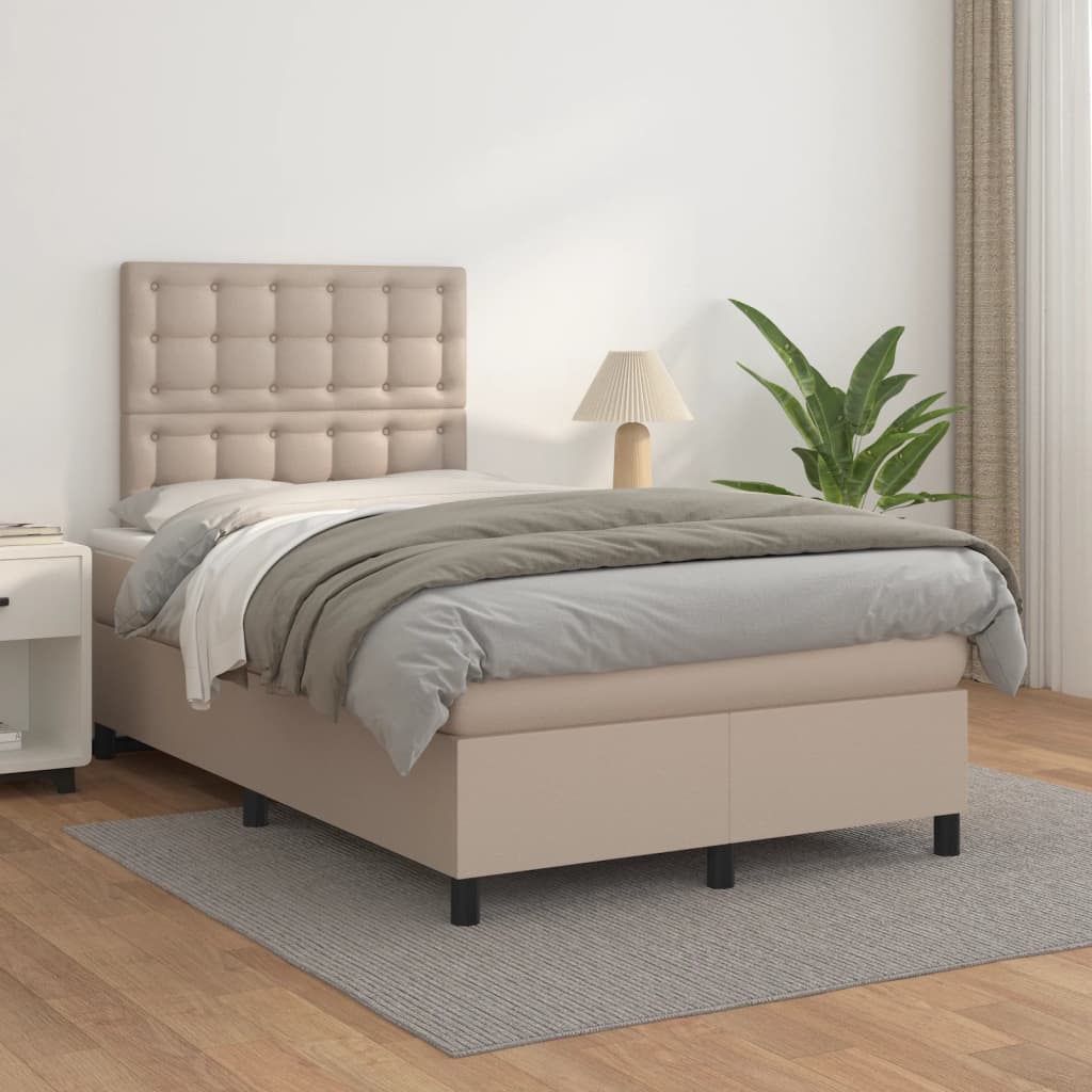 Thumbnail - vidaXL Boxspringbett Matratze Cappuccino-Braun 120x190 cm Kunstleder