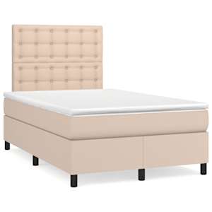 Box spring postel s matrací cappuccino 120x190 cm umělá kůže - obrázek 1