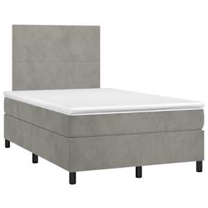 Box spring postel s matrací světle šedá 120x190 cm samet - obrázek 2