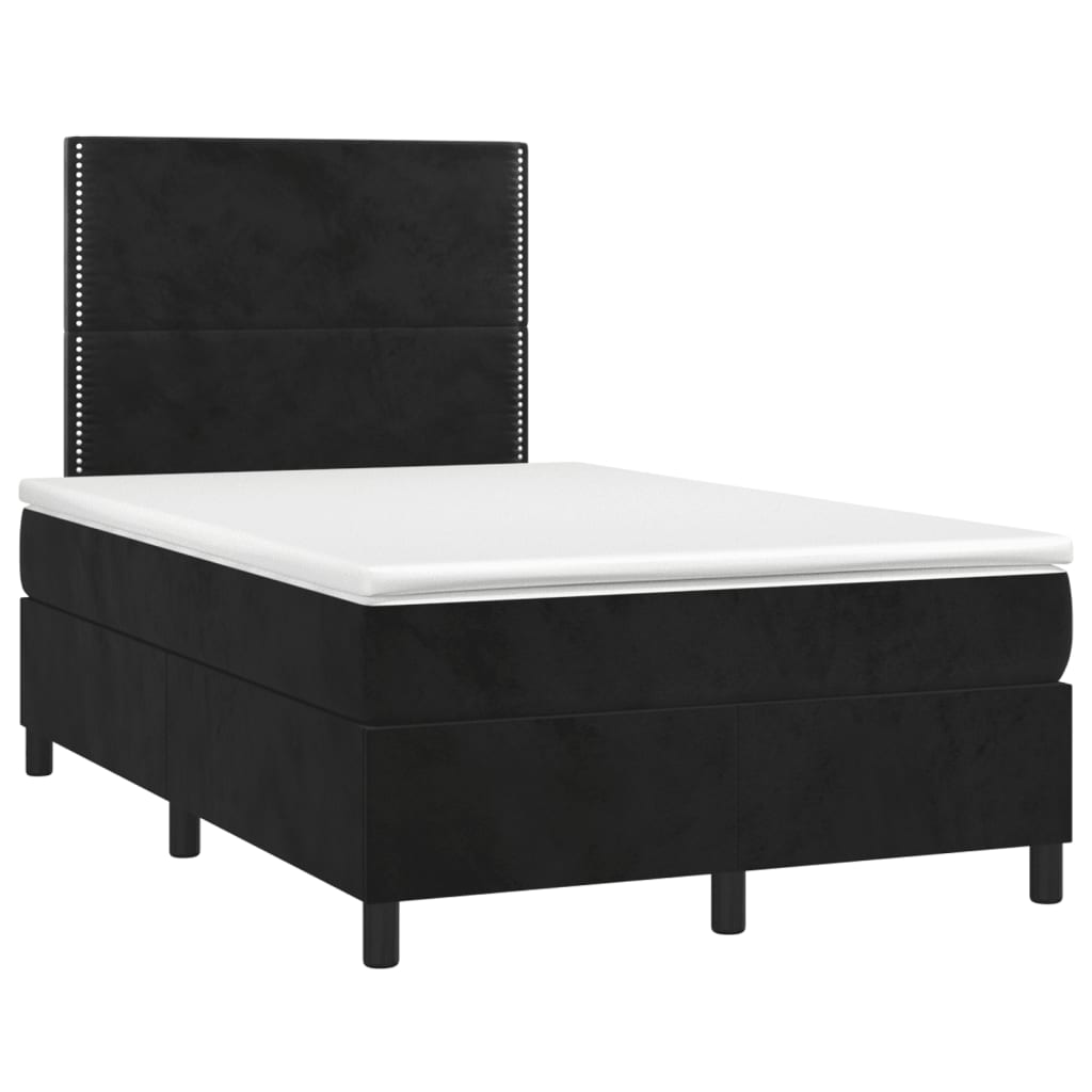 vidaXL Boxspring met matras fluweel zwart 120x190 cm, foto 3