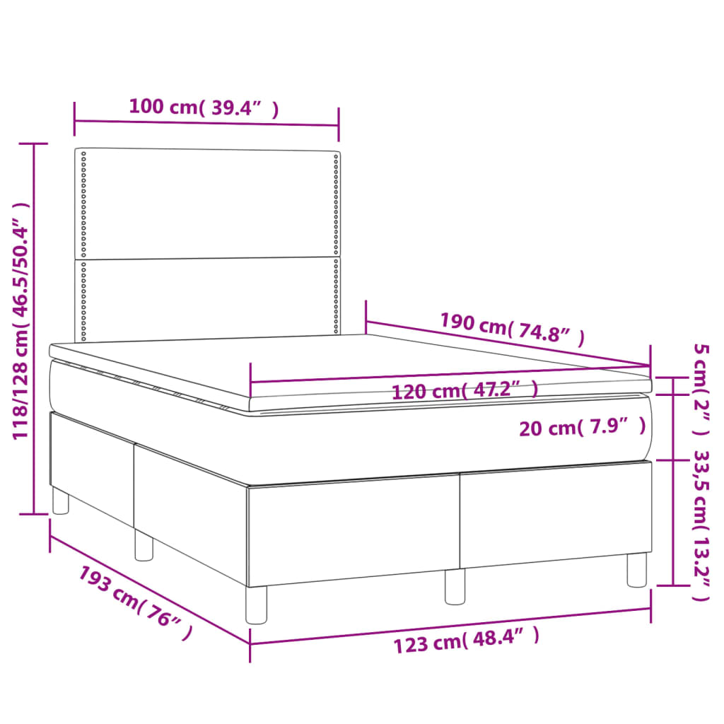 Łóżko kontynentalne RelaxSleep 193x123 czarne