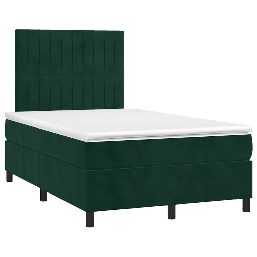 vidaXL Boxspring met matras fluweel donkergroen 120x190 cm groen, foto 3