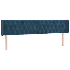 Box spring postelja z vzmetnico temno moder 120x190 cm žamet - slika 7