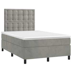 Box spring postel s matrací světle šedá 120x190 cm samet - obrázek 2