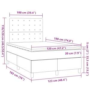 Box spring postel s matrací černá 120 x 190 cm samet - obrázek 9